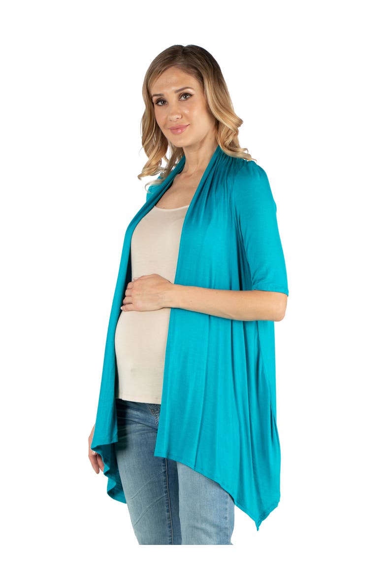 Maternity Loose Fit Open Front Cardigan, Alternate, color, Jade