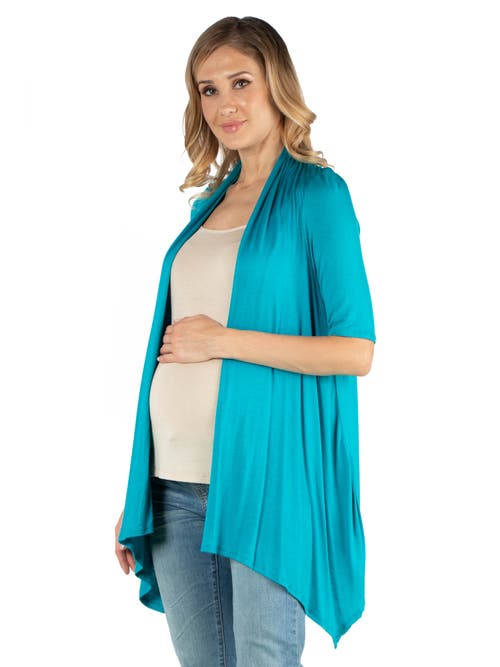 24seven Comfort Apparel Maternity Loose Fit Open Front Cardigan