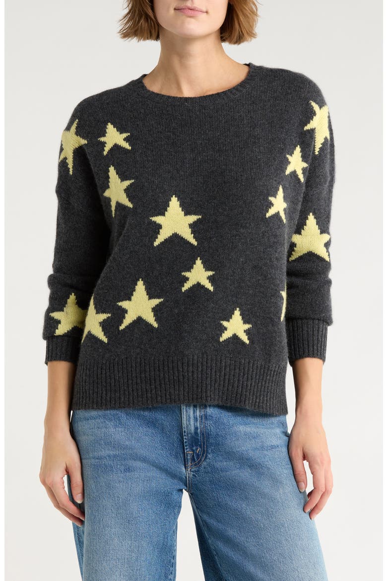 Star Cashmere Sweater, Main, color, DEEP STORM HEATR / PANNA COTTA