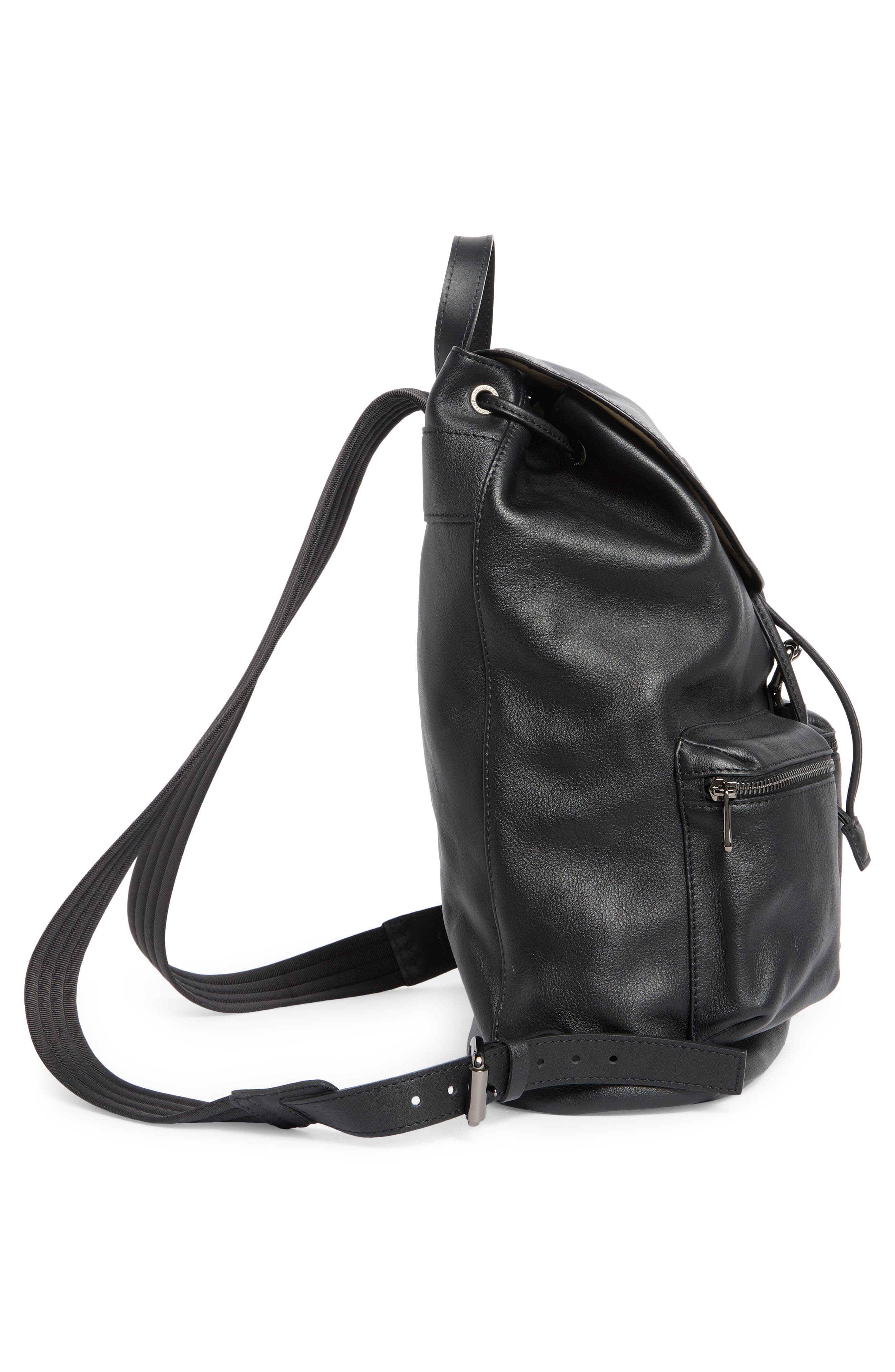 Longchamp LC3D Medium Leather Backpack, Alternate, color, Black