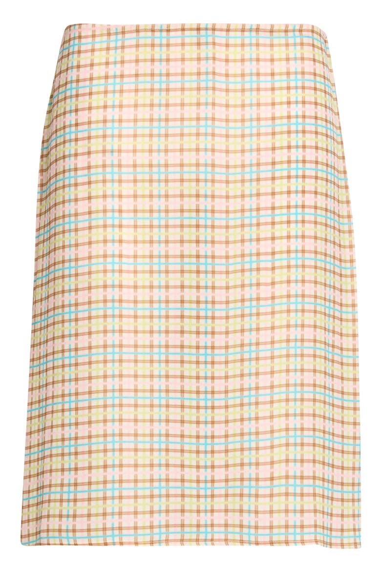 Colette Check Crepe Skirt, Alternate, color, PINK MULTI