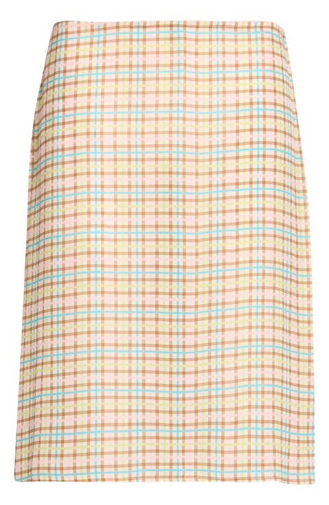 Colette Check Crepe Skirt