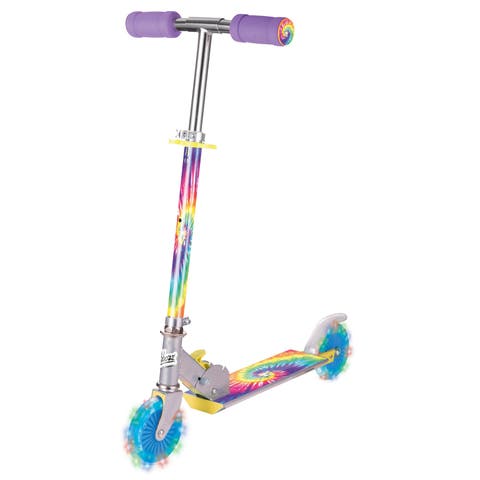 Tie Dye Foldable Scooter Light Up Wheels Ages 5 And Up