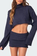EDIKTED Gino Crop Turtleneck Sweater