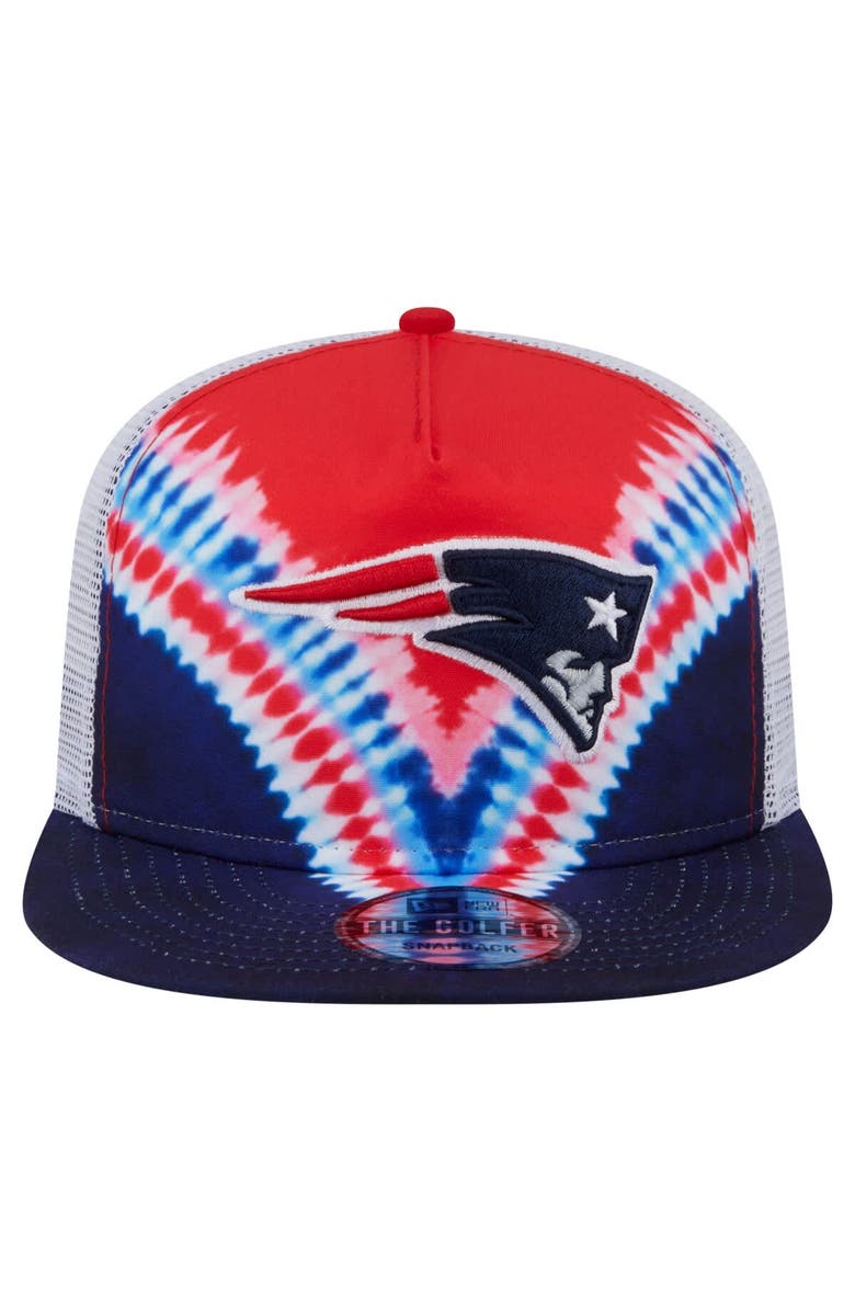 New Era Men's New Era Red/Navy New England Patriots Throwback Dye Golfer Snapback Hat, Alternate, color, Red
