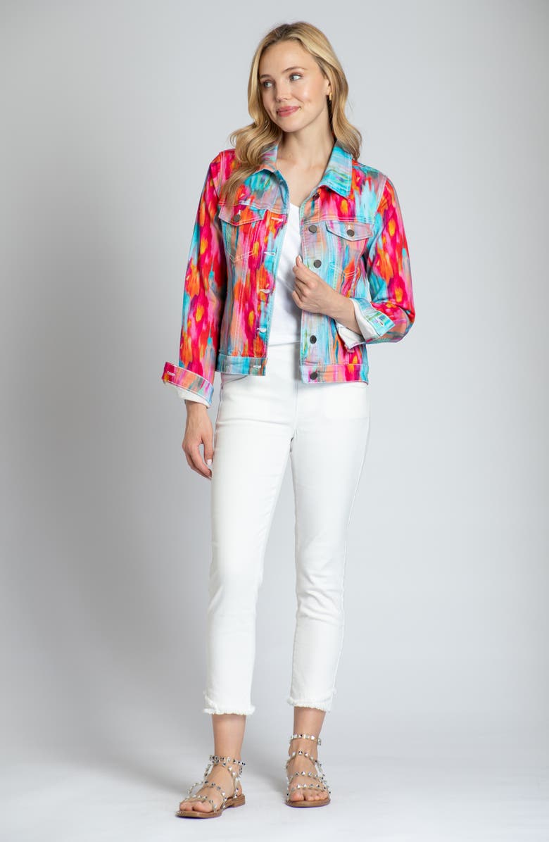 APNY Watercolor Print Denim Jacket, Alternate, color, 