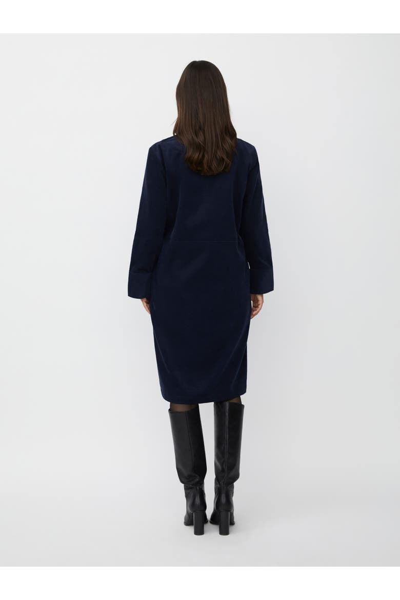 Long Sleeve Crew Neck Zip Midi Dress, Alternate, color, Navy Blazer