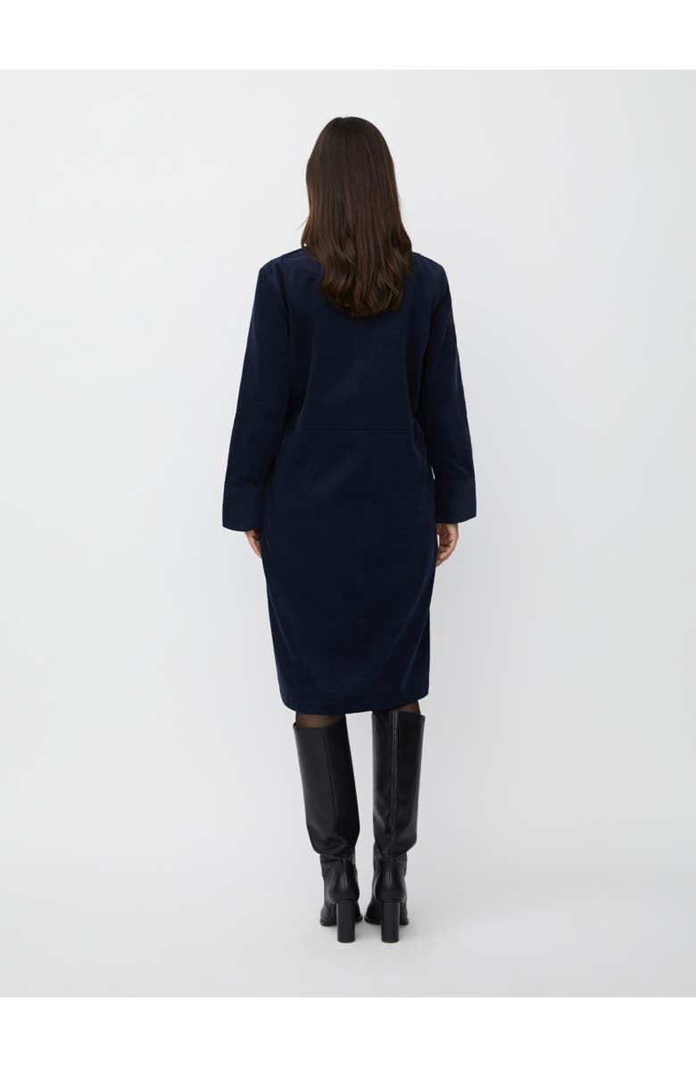 Masai Copenhagen Long Sleeve Crew Neck Zip Midi Dress, Alternate, color, Navy Blazer