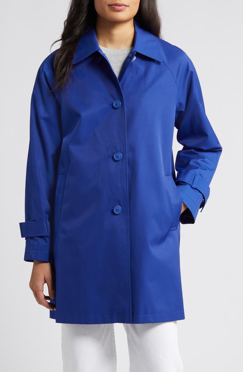 Via Spiga Balmacain Water Repellent Cotton Blend Coat, Main, color, Positano Blue