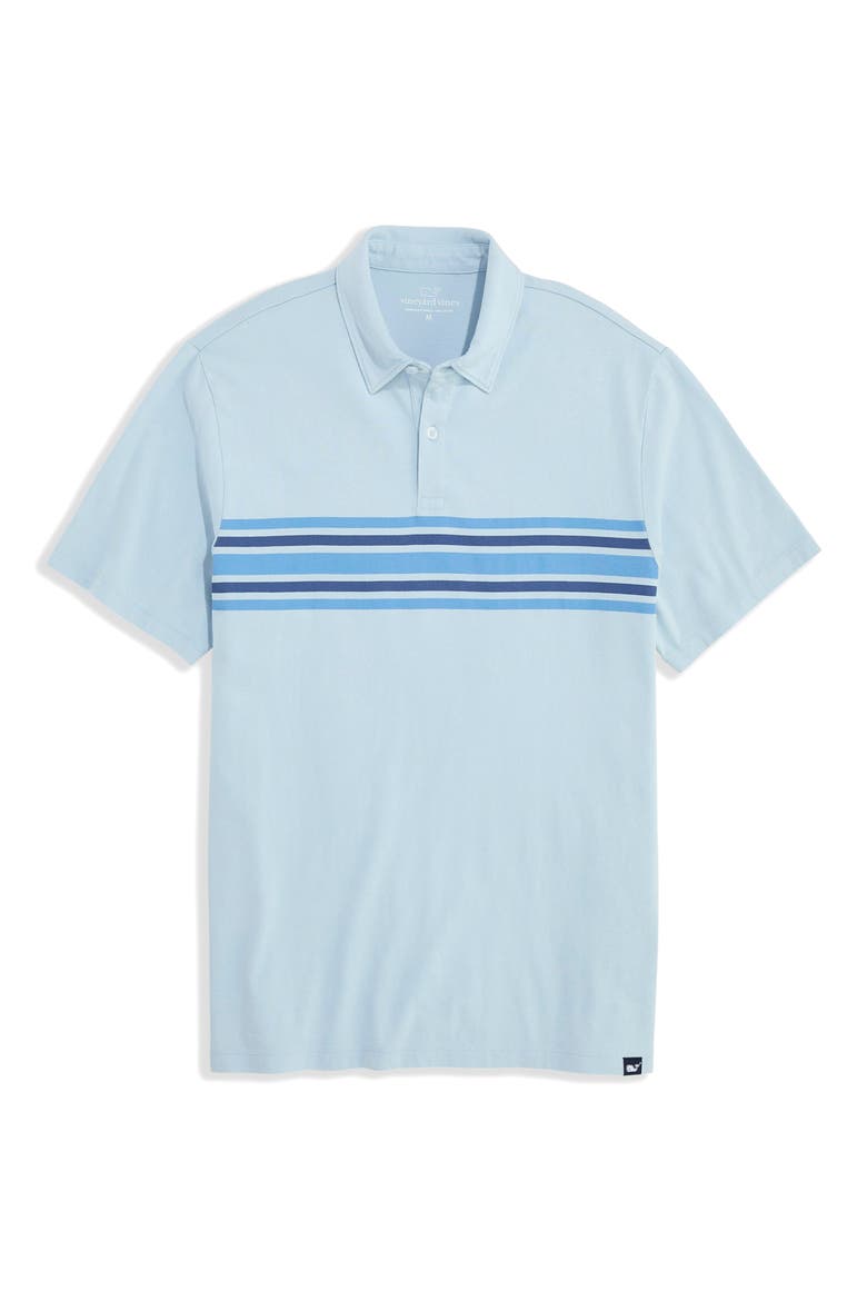 Surf Chest Stripe Polo, Main, color, DEL MAR BLUE