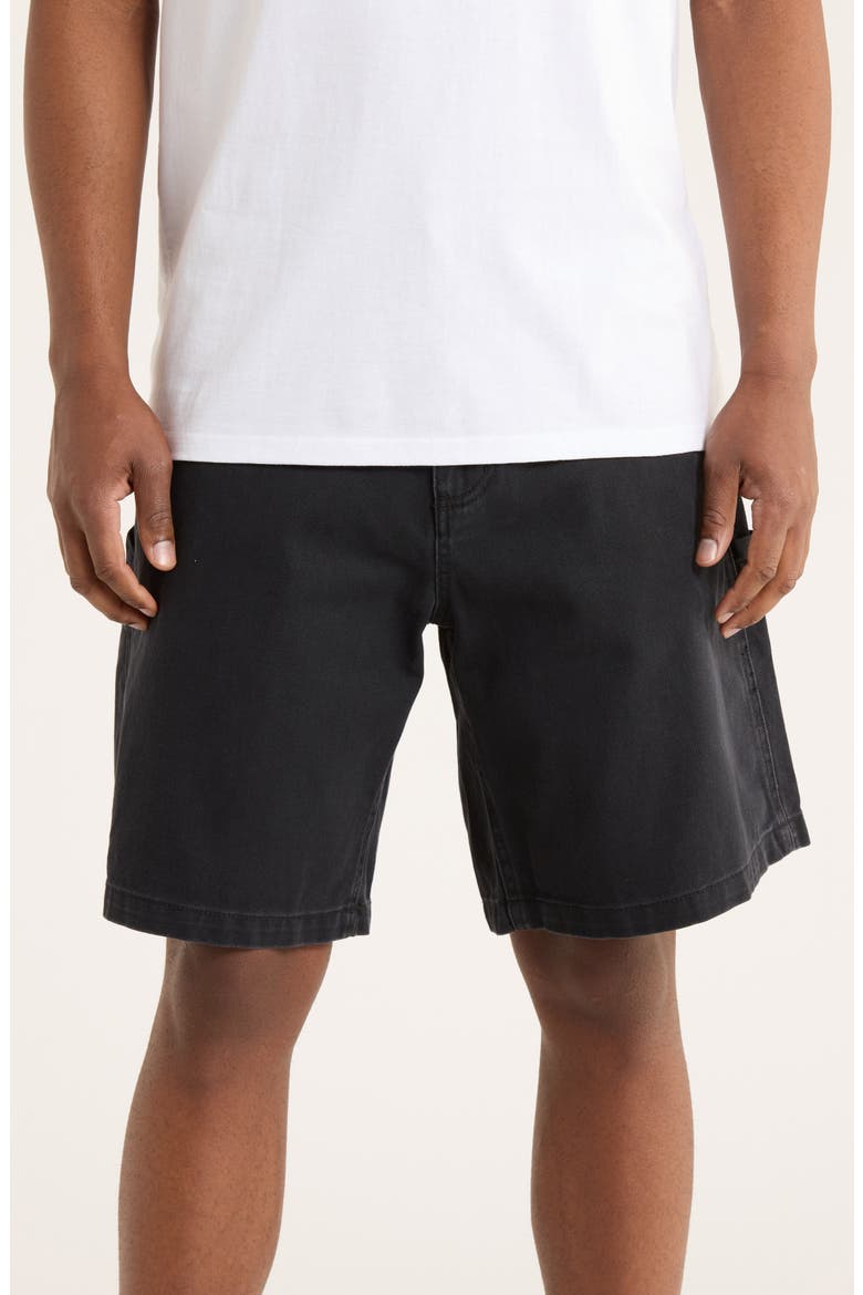 Bigwig Denim Carpenter Shorts, Main, color, BLACK FADED WASH