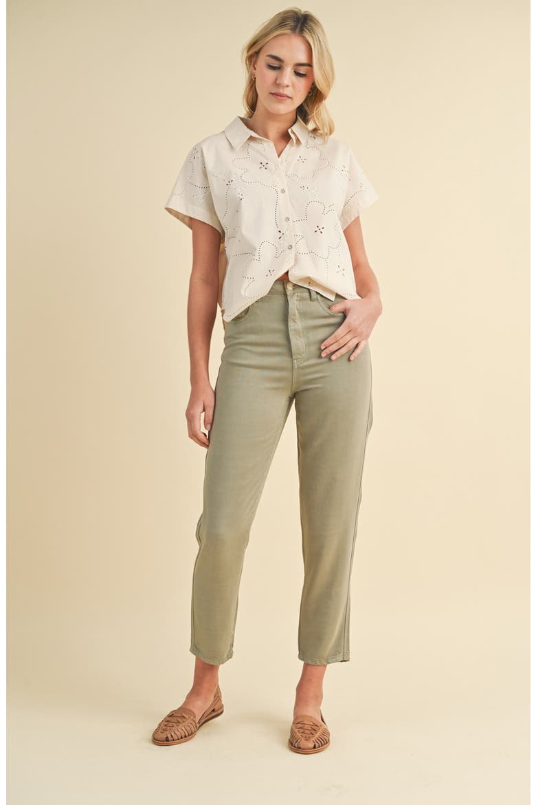 Tencel™ Lyocell Crop Straight Leg Pants, Alternate, color, OLIVE