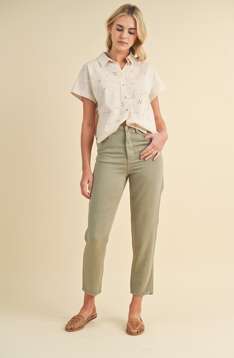WISHLIST Tencel<sup>™</sup> Lyocell Crop Straight Leg Pants, Alternate, color, Olive