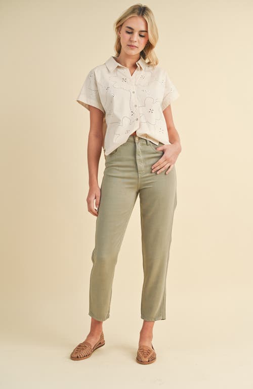 Wishlist Tencel™ Lyocell Crop Straight Leg Pants In Green
