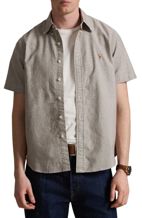 Classic Fit Short Sleeve Button-Down Oxford Shirt