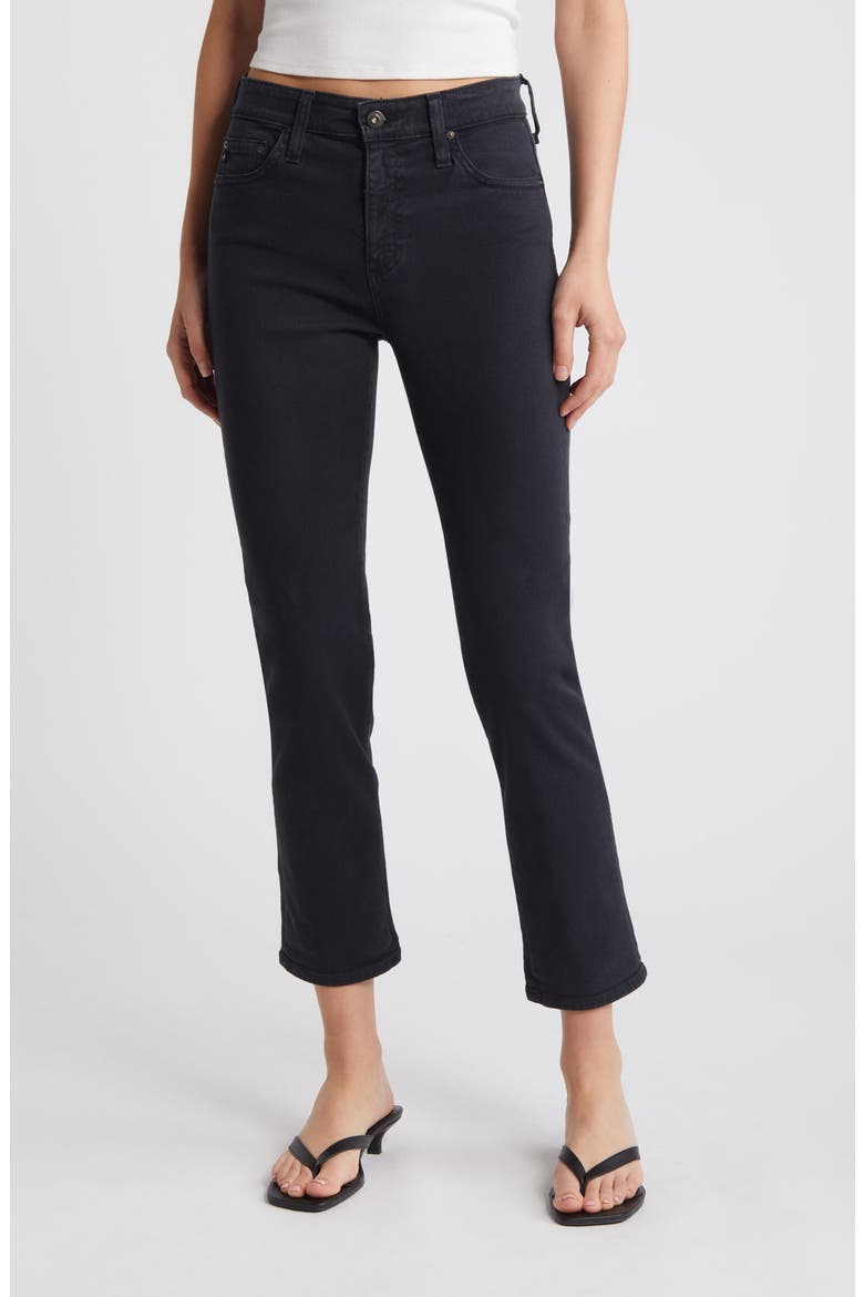 Mari High Waist Crop Jeans, Main, color, SULFUR BLACK