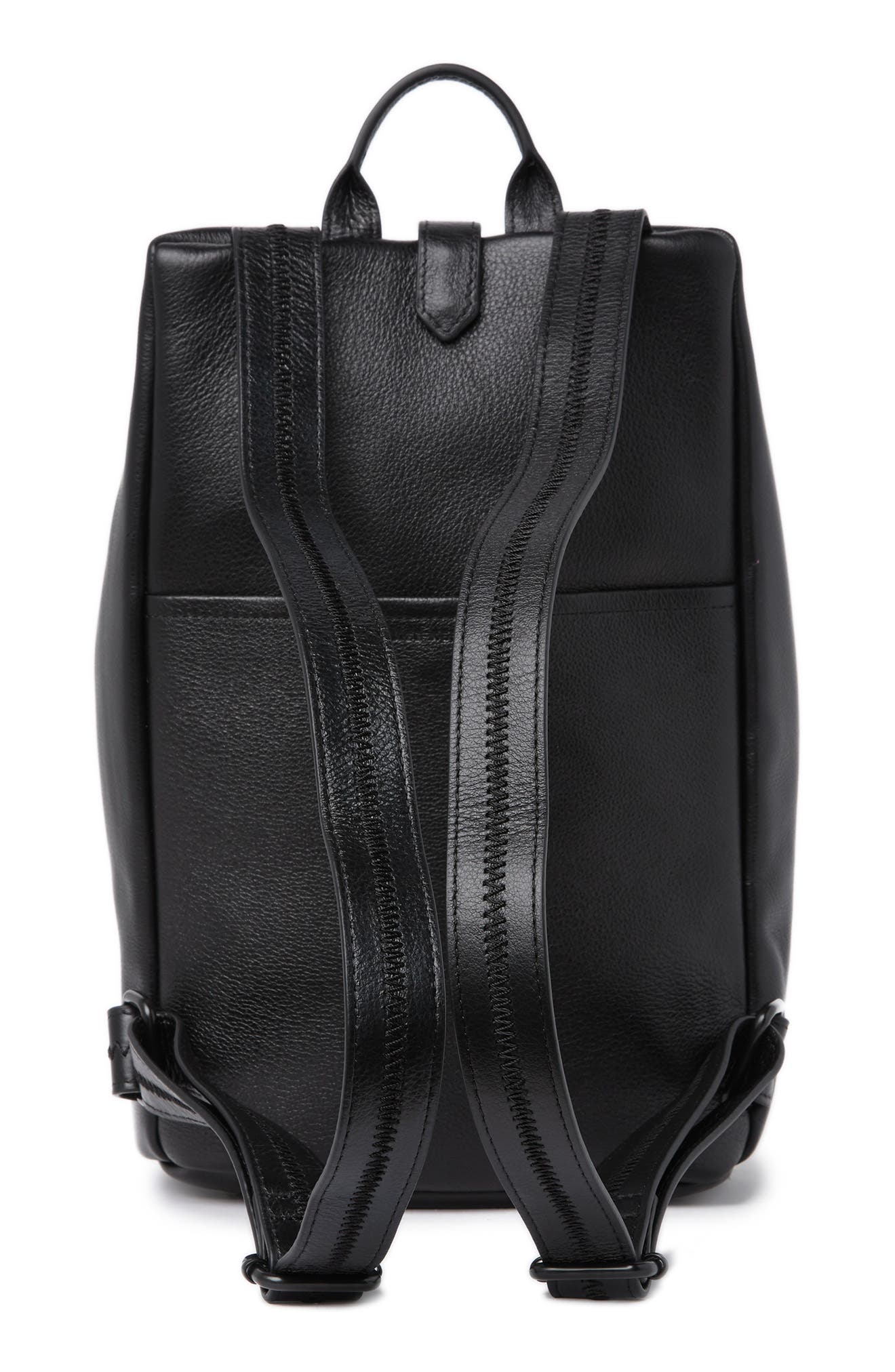 Kestenberg Ava Leather Backpack, Alternate, color, BLACK W/ BLACK