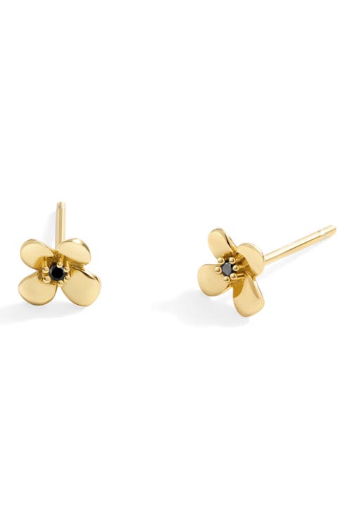 Mint & Lily Dainty Floral Statement Stud Earrings In Gold