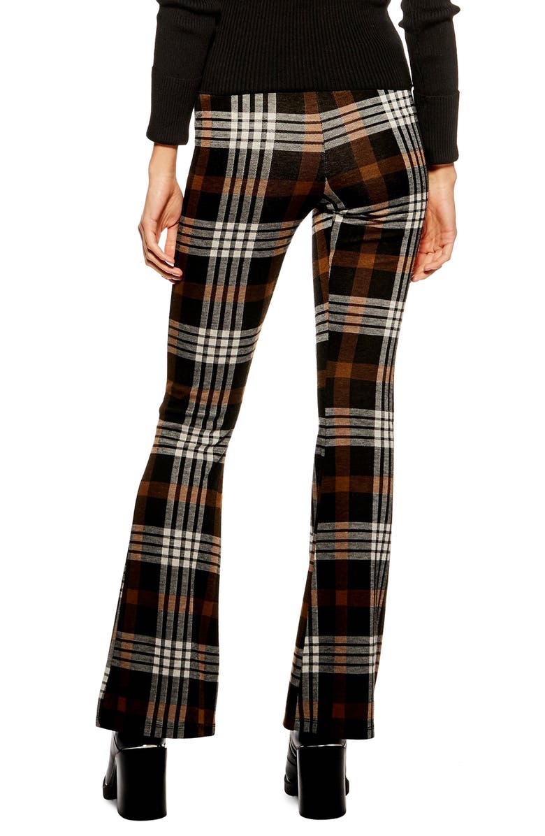 Topshop Plaid Flare Pants, Alternate, color,