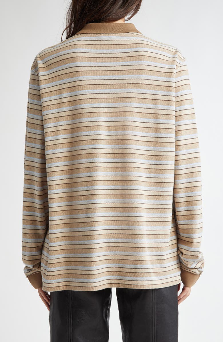 Saks Potts Serena Stripe Long Sleeve Polo, Alternate, color,