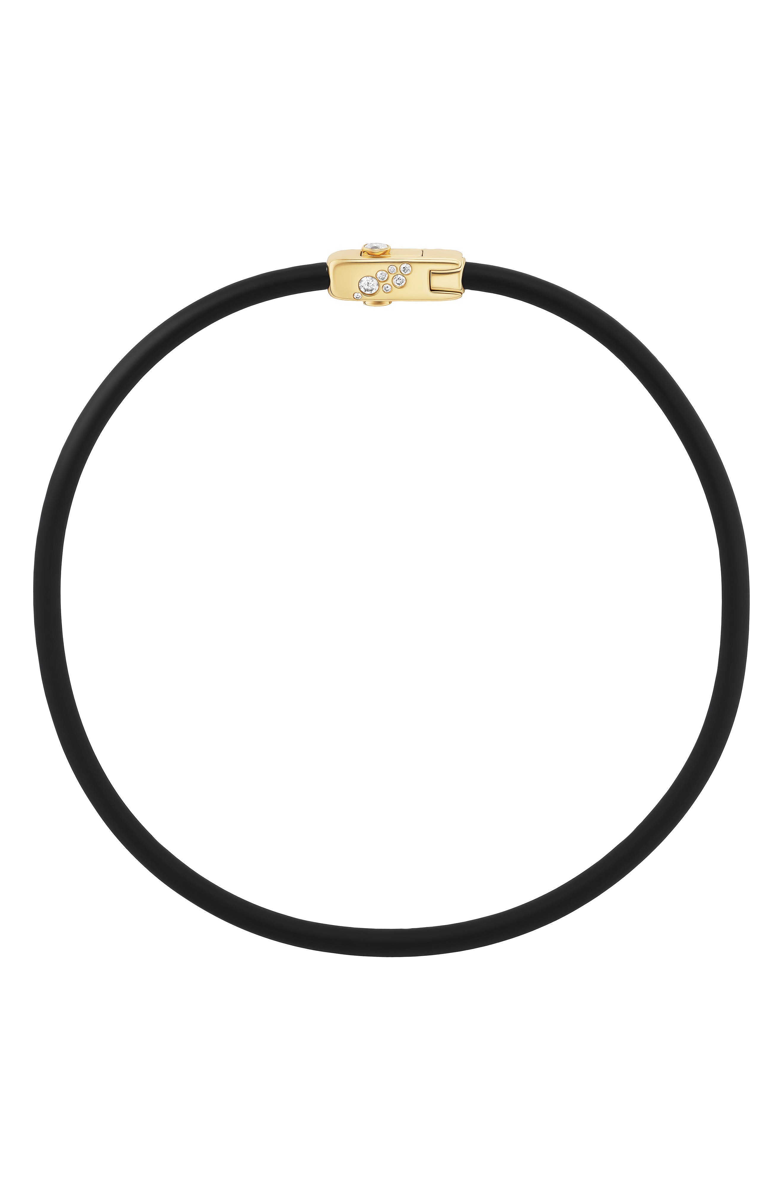 Uniform Object Carbon Torque Diamond Necklace In Yellow Gold