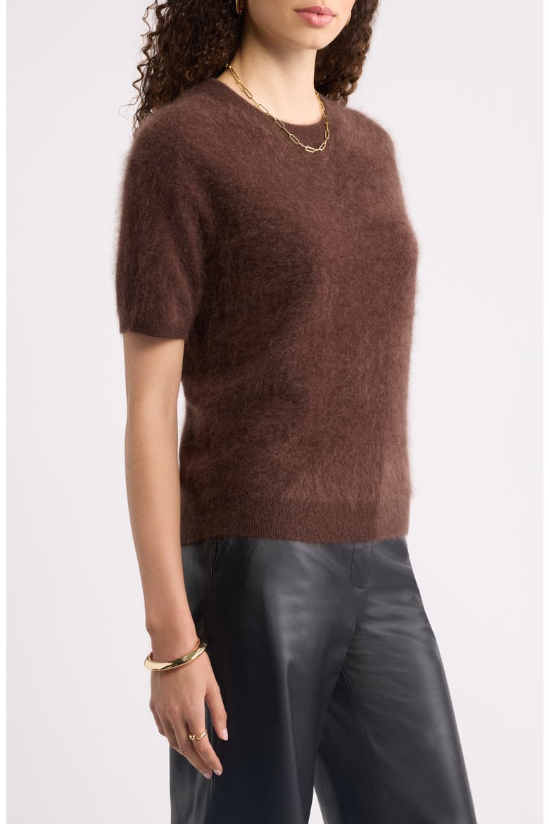 Brushed Cashmere Sweater Tee, Alternate, color, BROWN MOLE