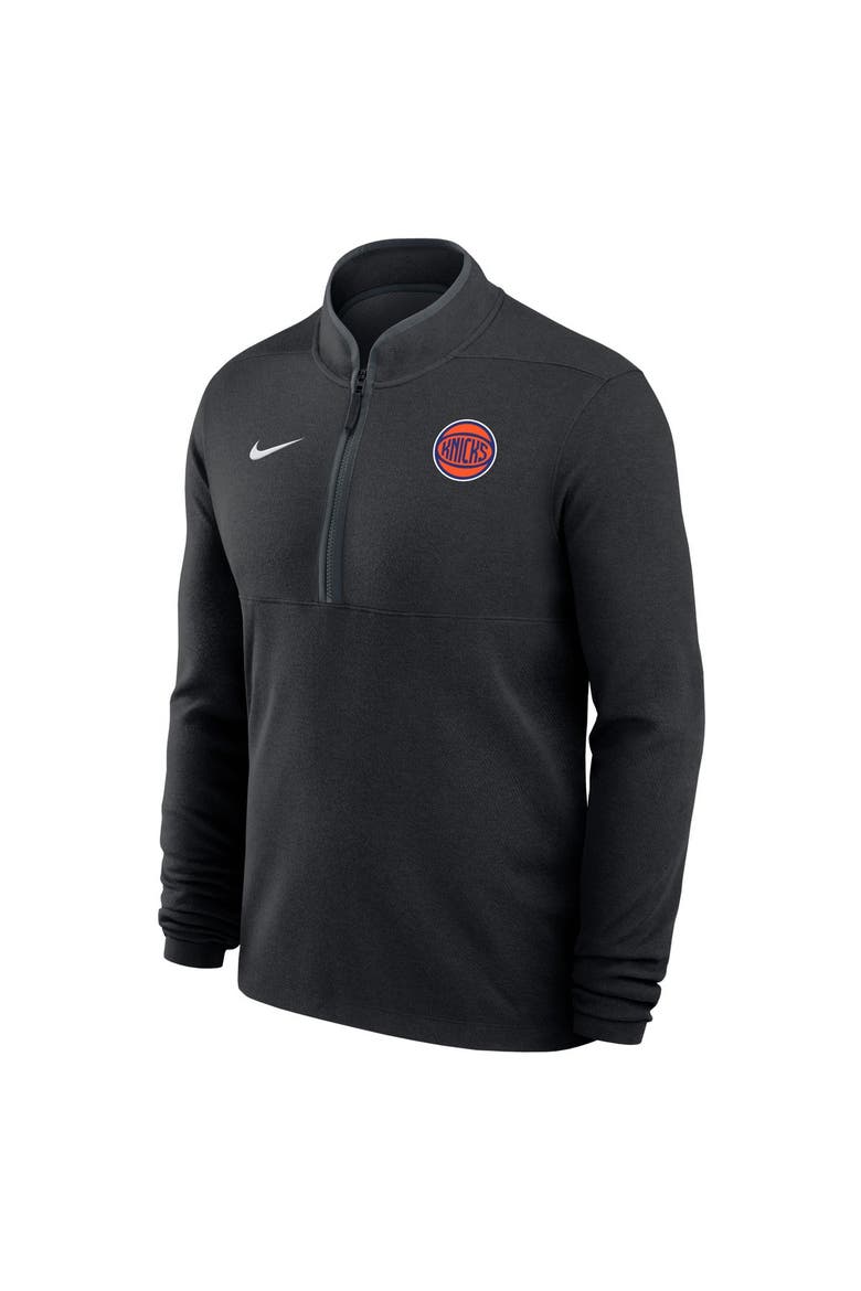 Men's Nike Black New York Knicks  Dri-FIT Victory Quarter-Zip Pullover, Alternate, color, Black