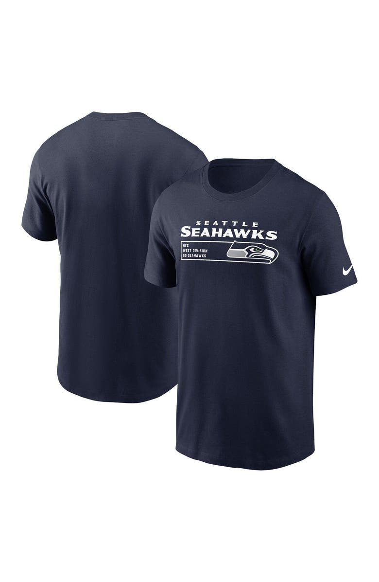 Nike Men's Nike College Navy Seattle Seahawks Division Essential T-Shirt, Main, color, Navy
