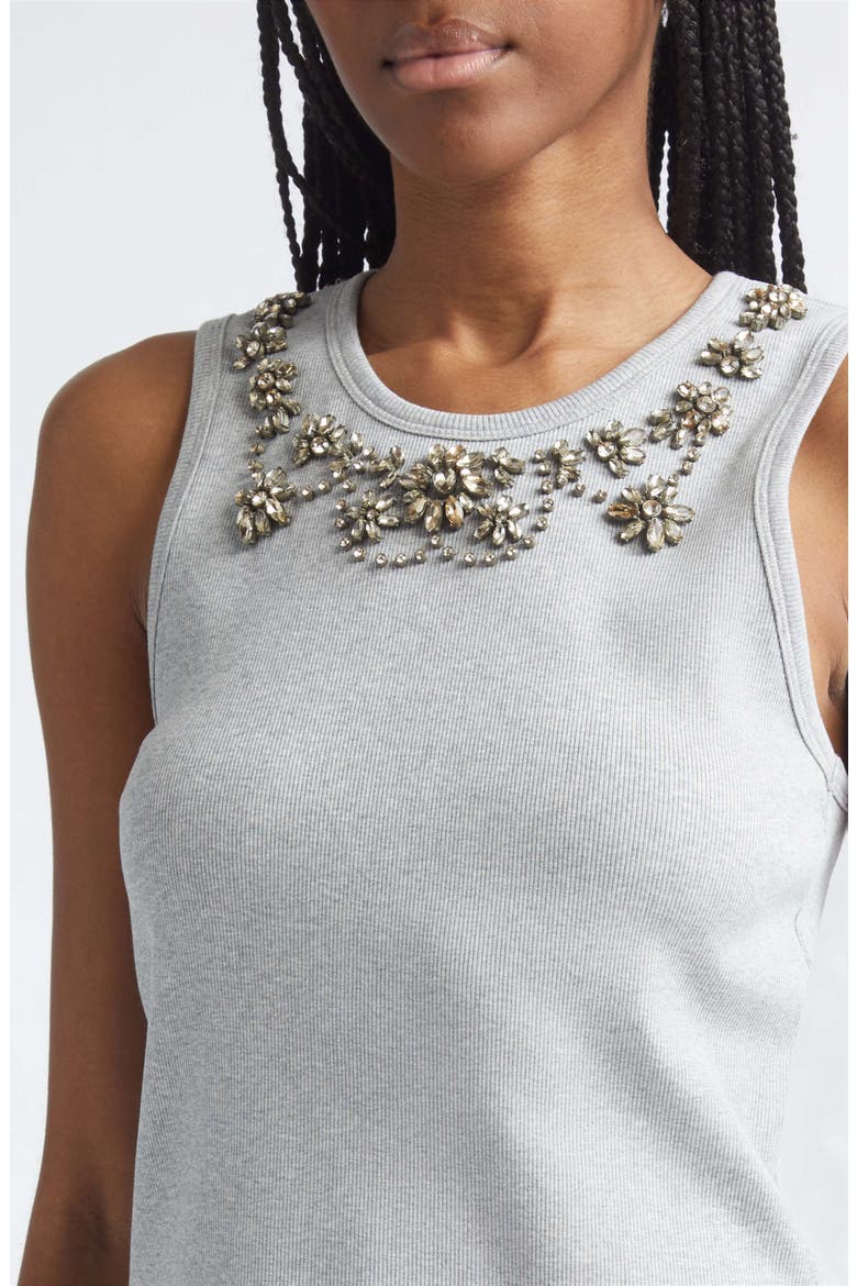 Crystal Lattice Lizzie Tank, Alternate, color, HEATHER GREY