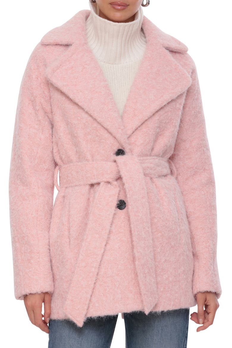 Cozy Cocoon Belted Coat, Main, color, PETAL