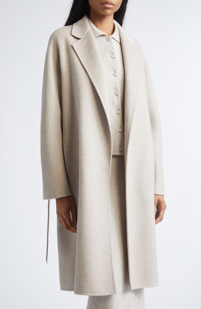 Max Mara Aceri Cashmere Belted Coat, Alternate, color, Sand