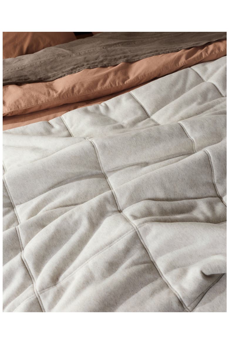 Cotton & Linen Blend Jersey Quilt, Alternate, color, HEATHERED OATMEAL