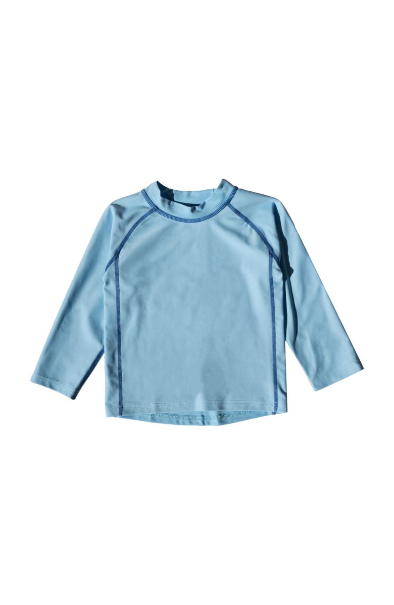 Leveret Kids Long Sleeve Rash Guard, UPF 50+ Swim Shirt, Alternate, color, Light Blue