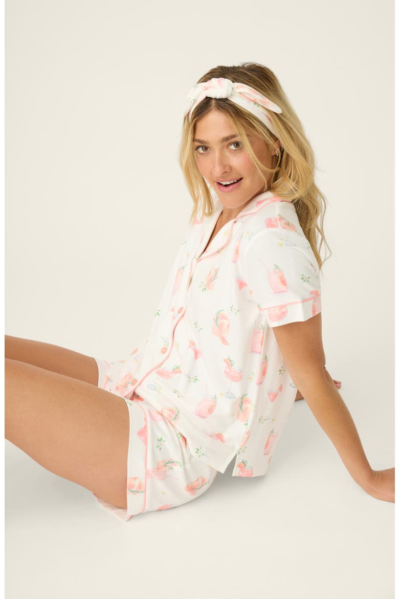 Paloma Mama Short Pajamas & Headband Set, Alternate, color, IVORY