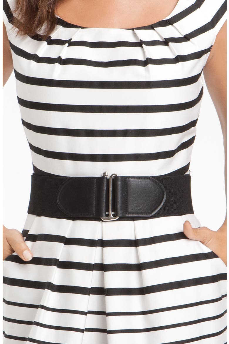 by Arthur S. Levine Stripe Cotton Dress, Alternate, color, BLACK/ WHITE