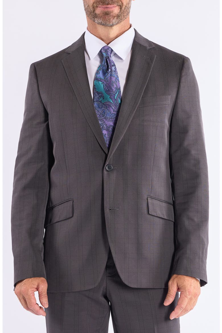 Hoxton Charcoal Plaid Notch Lapel Suit, Alternate, color, GREY