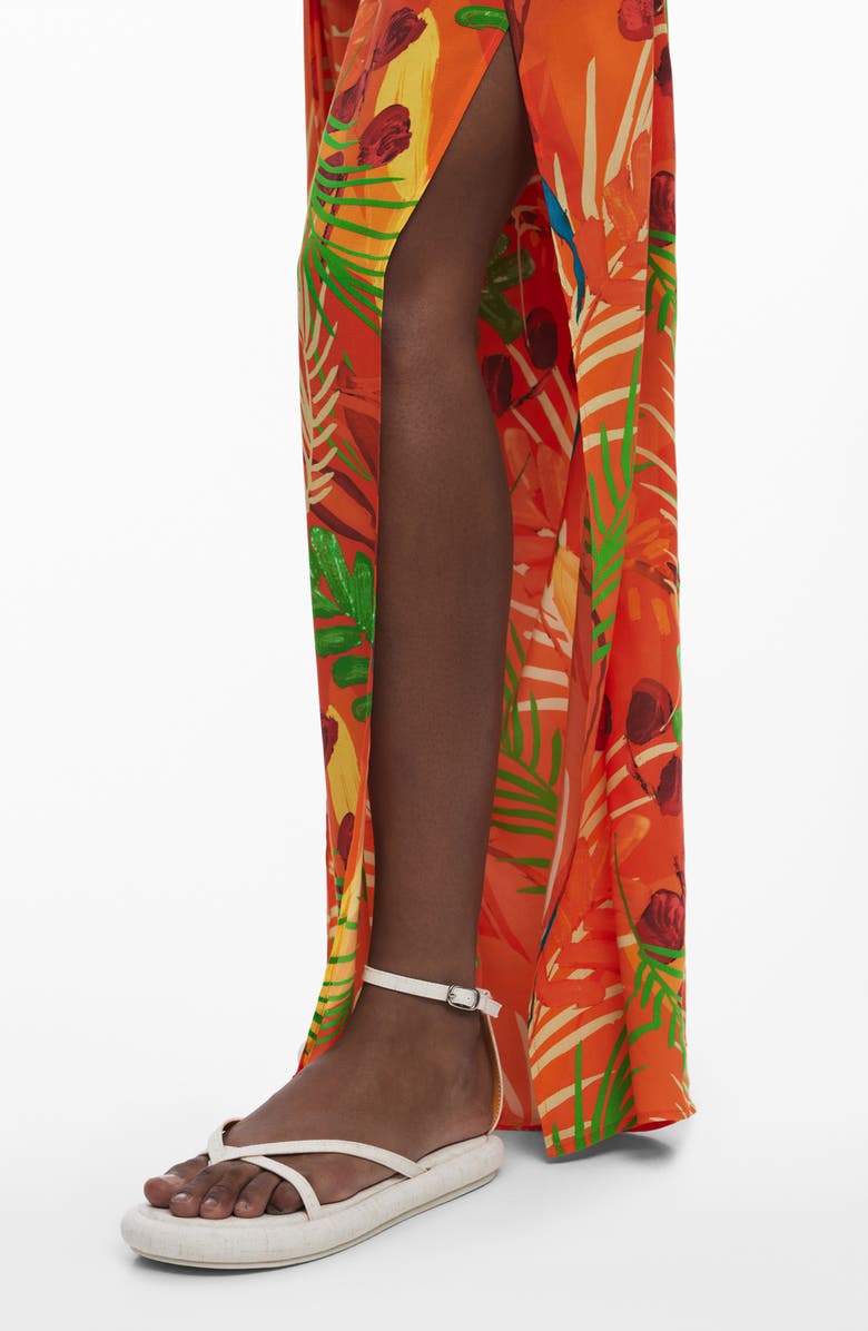 Desigual Wide Leg Cover-Up Pants, Alternate, color, Orange