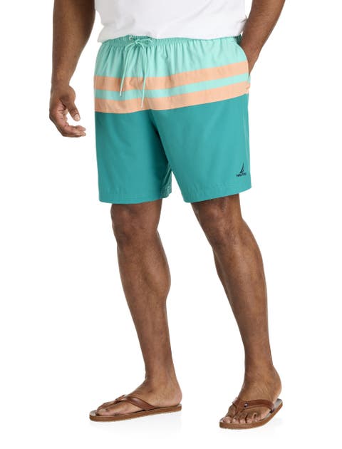 Big & Tall Colorblocked Striped Board Shorts