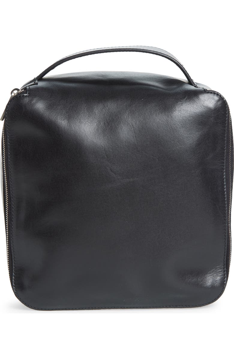 Rick Owens Large Calfskin Leather Toiletries Bag, Main, color,