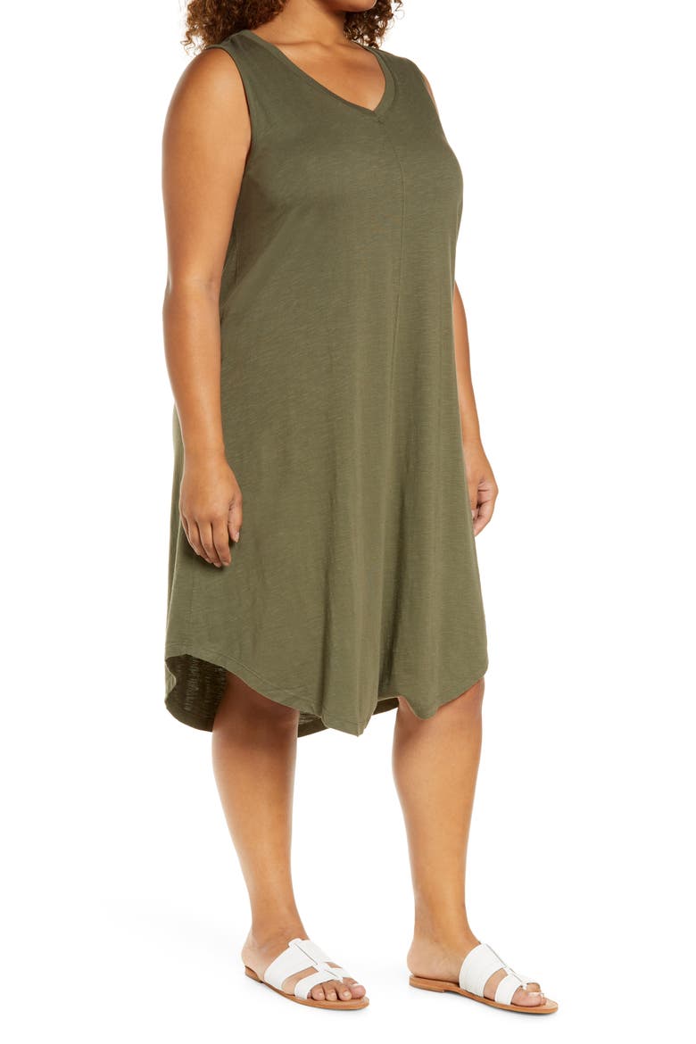 Shirttail Tank Dress, Alternate, color, OLIVE SARMA