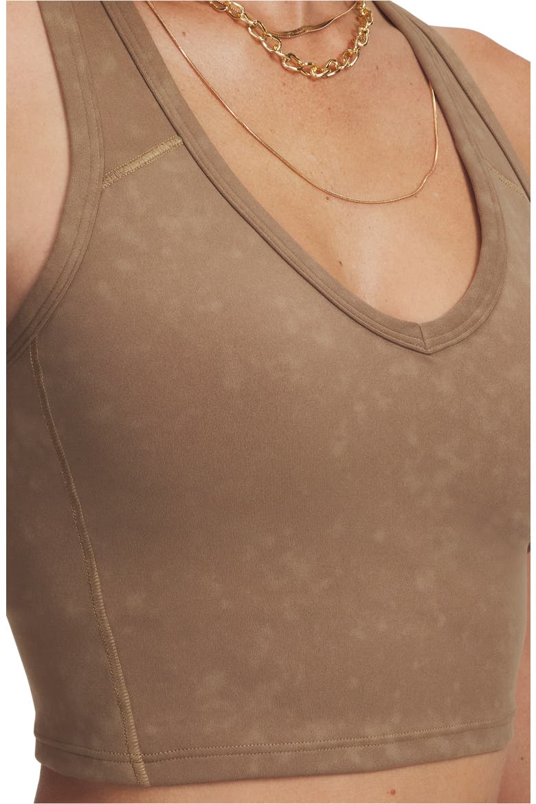 Meridian Faux Suede Sports Bra, Alternate, color, CAMEL / / CAMEL