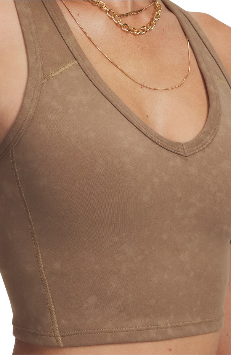 Under Armour Meridian Faux Suede Sports Bra, Alternate, color, Camel / / Camel