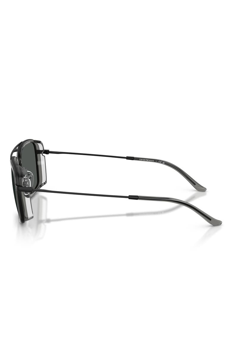 Emporio Armani 54mm Square Sunglasses, Alternate, color, Matte Black / Smoke