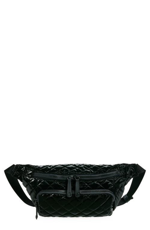 MZ Wallace Metro Quilted Nylon Sling Bag in Black Liquid 