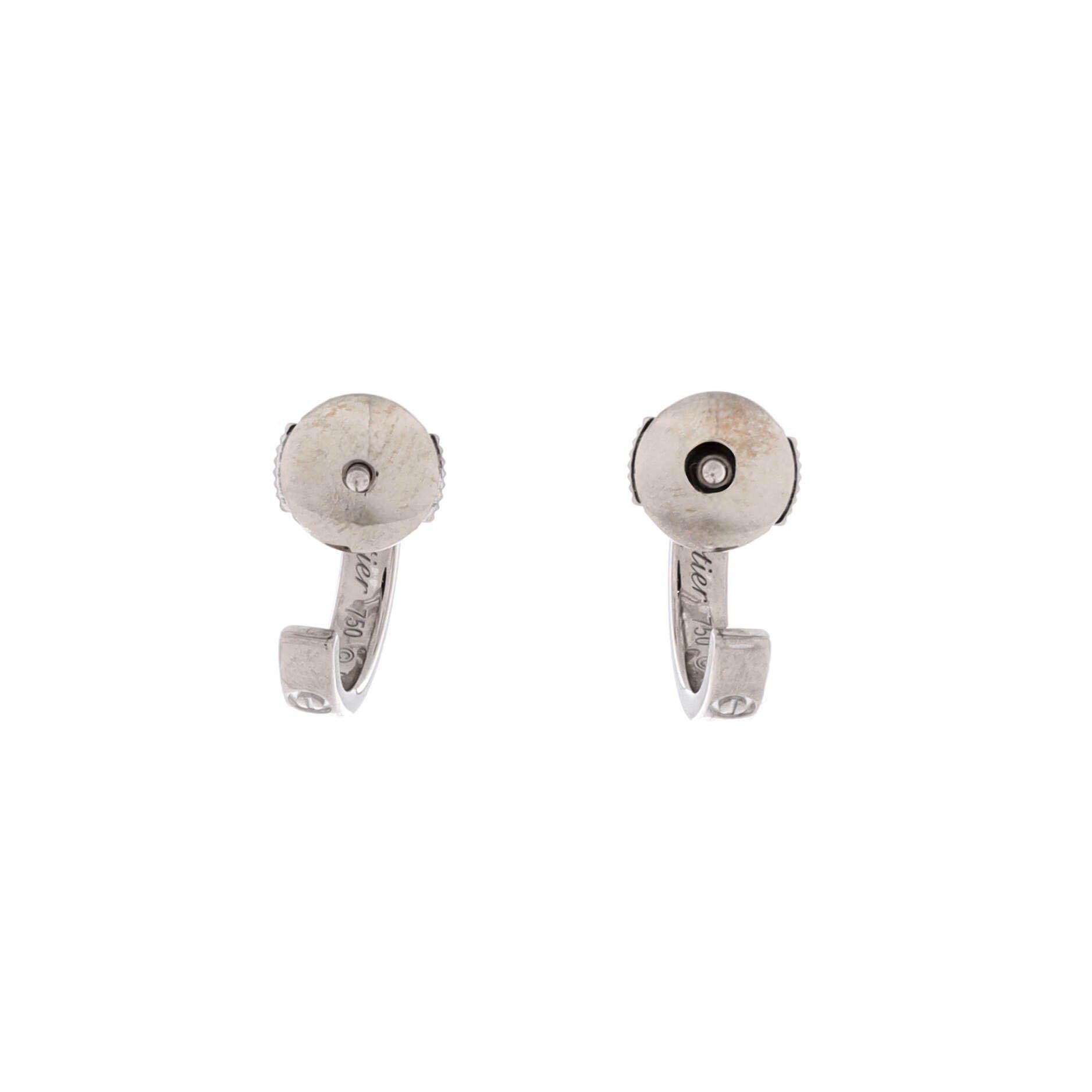 Love Hoop Earrings 18K White Gold Small, Alternate, color, Metallic Gold