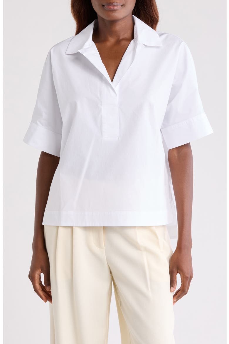 Oversize Poplin Popover Shirt, Main, color, WHITE