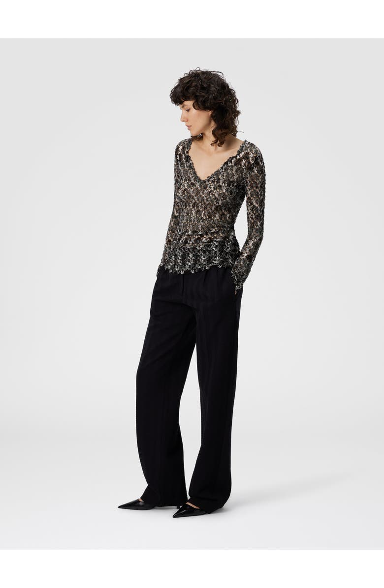Missoni Slim Fit V-neck Sweater In Lace, Alternate, color, Black & Brown