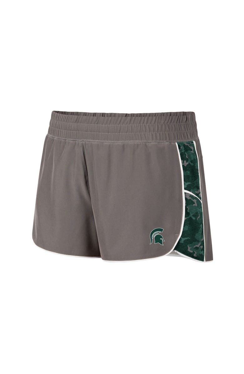 COLOSSEUM Women's Colosseum Gray/Green Michigan State Spartans Pamela Lined Shorts, Alternate, color, Gray