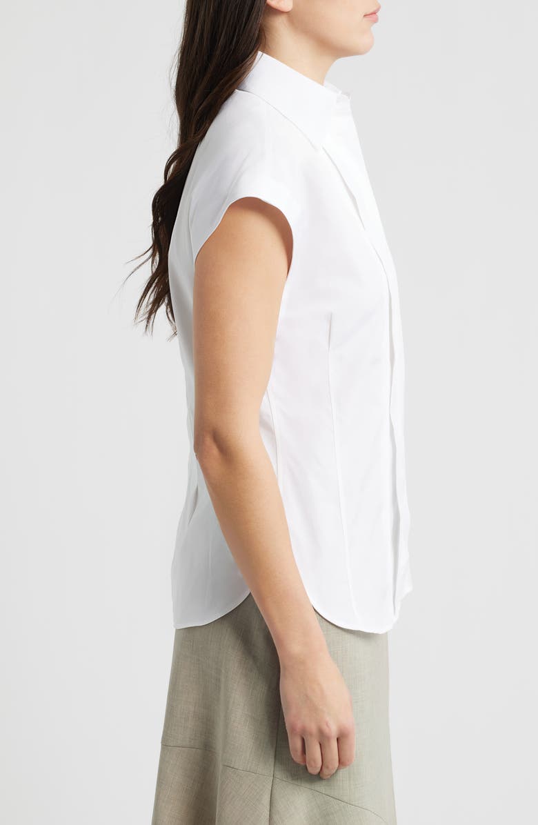 BOSS Bireny Cotton Poplin Button-Up Shirt, Alternate, color, White