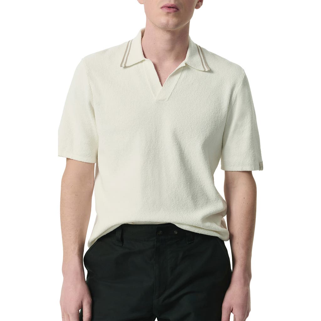 Rag & Bone Classic Cotton Slub Jersey Polo In Ivory